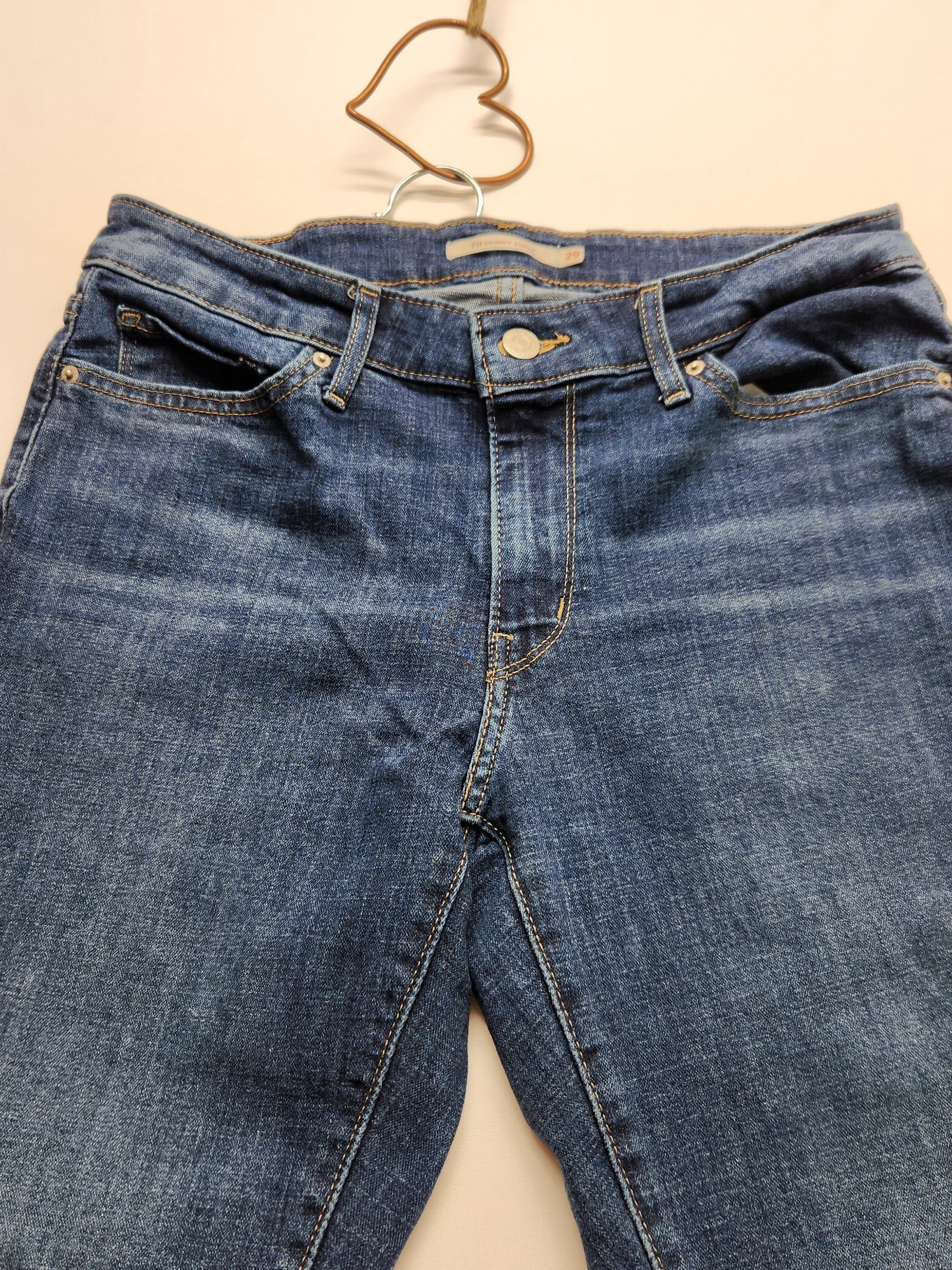 Levi’s 711 Skinny Ankle Jeans 29 Medium Wash Blue Denim Stretch Mid Rise